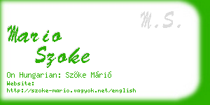 mario szoke business card